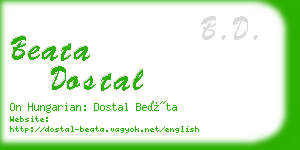 beata dostal business card